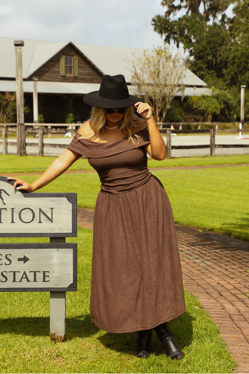 Down To Earth Maxi Dress: Brown