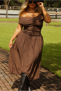 Down To Earth Maxi Dress: Brown