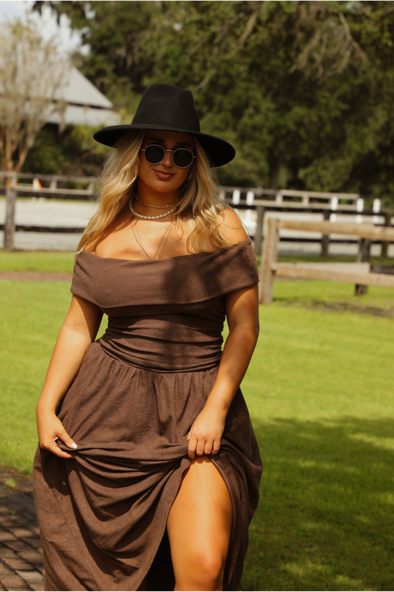 Down To Earth Maxi Dress: Brown