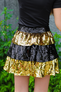 Hocus Pocus Skirt: Black/Gold