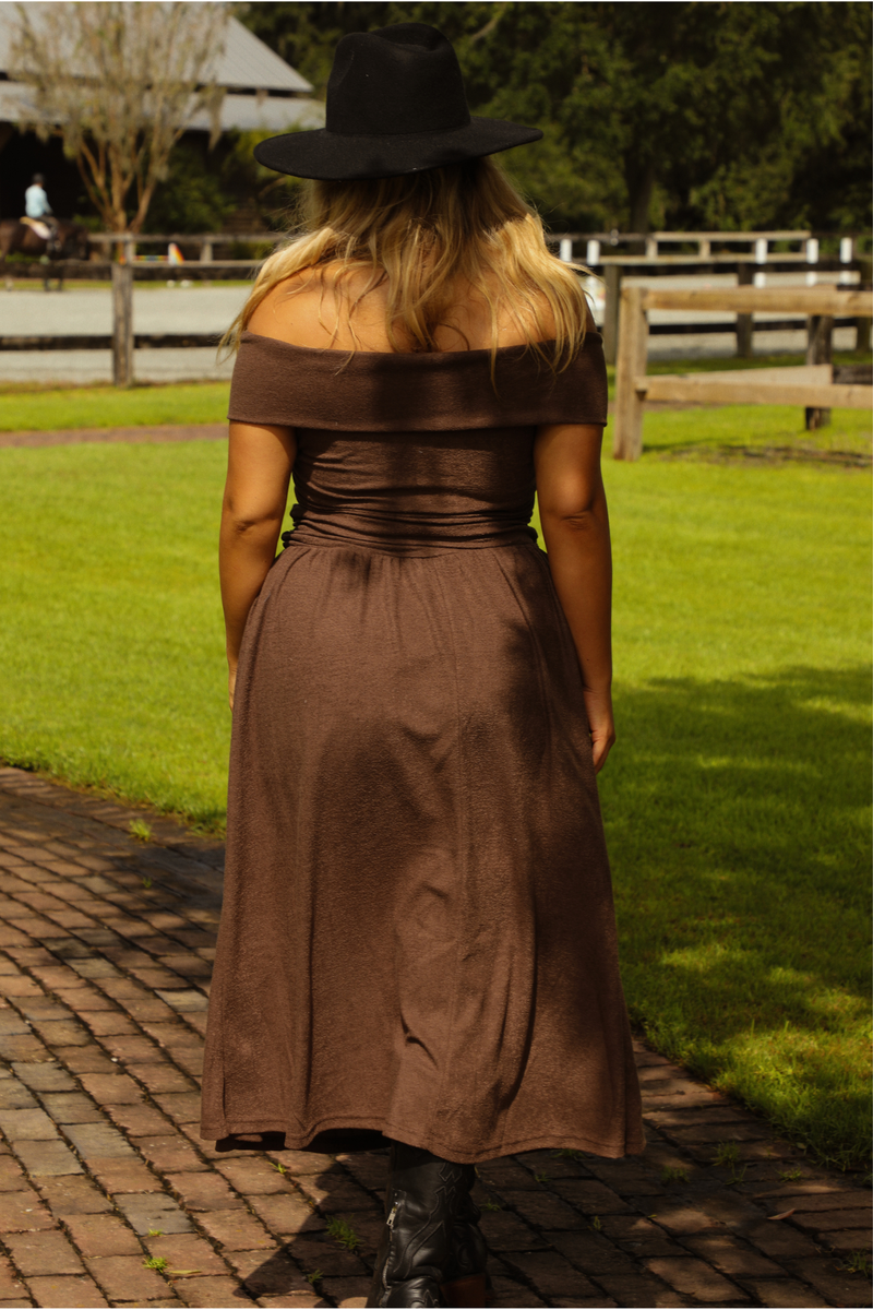 Down To Earth Maxi Dress: Brown