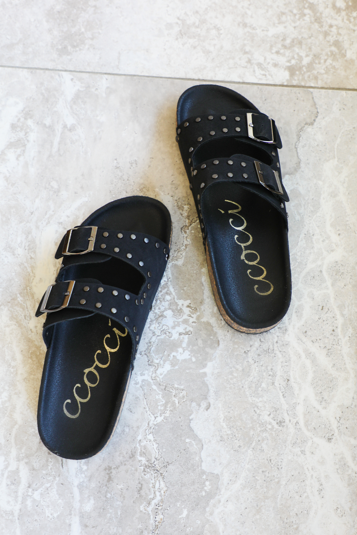 Studded Sandals: Black