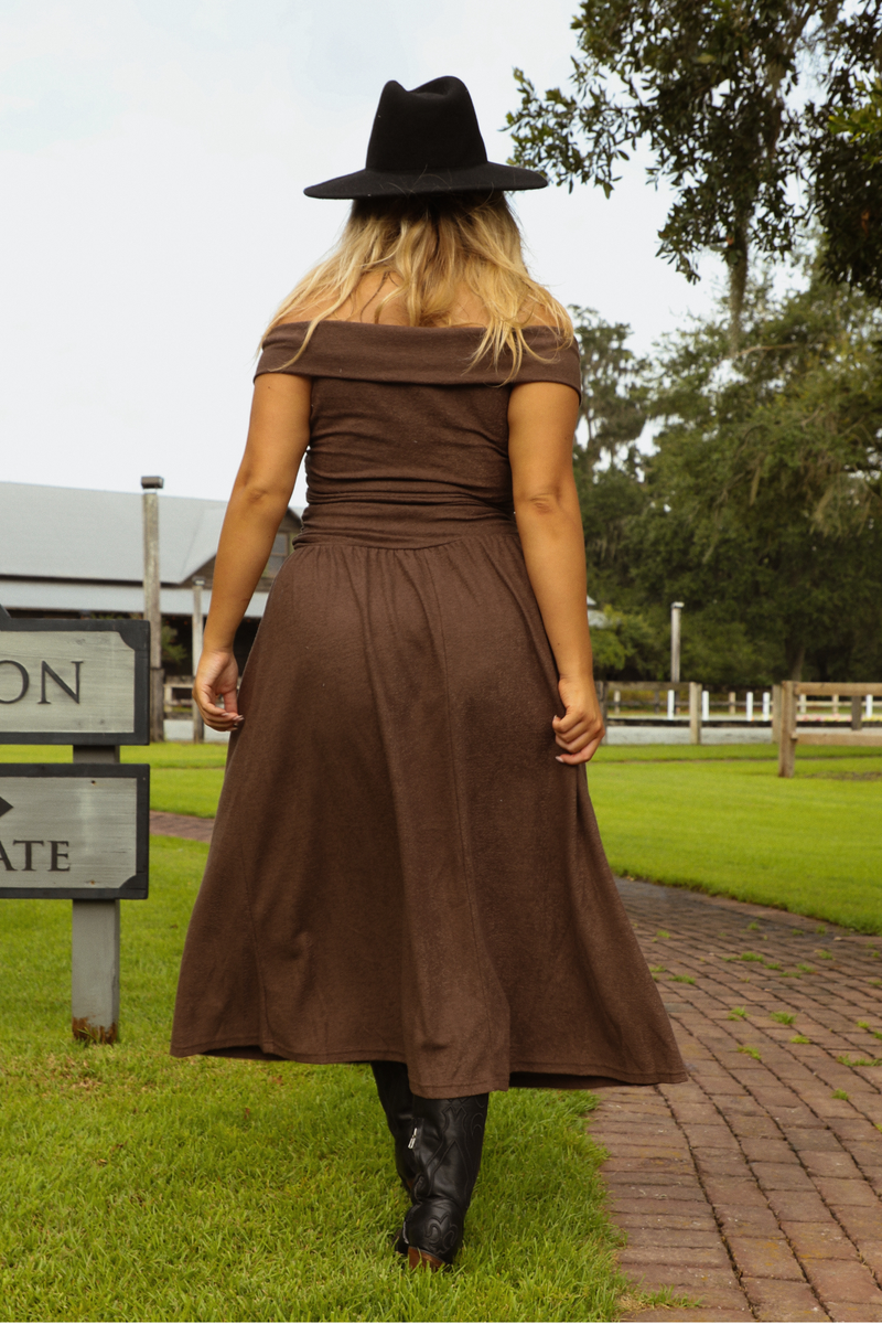 Down To Earth Maxi Dress: Brown