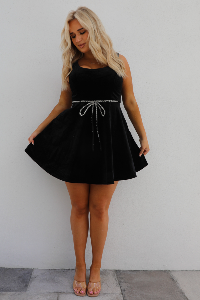 Holiday Ready Dress: Black/Silver