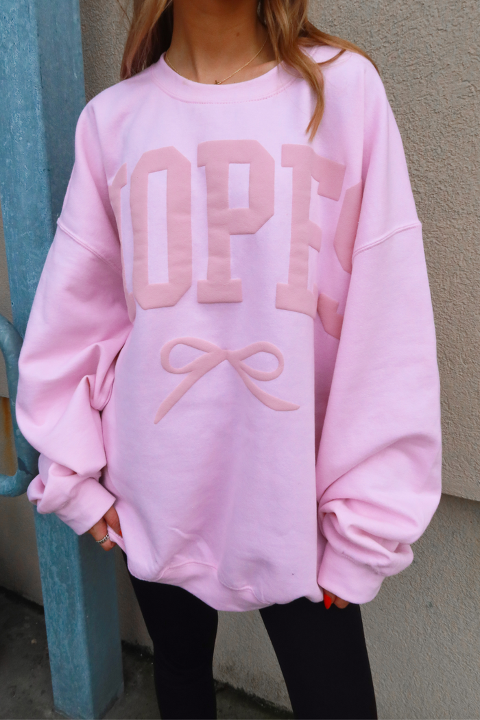 Hope's Bow Sweater: Pink