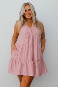 Caught In The Sun Dress: Pink