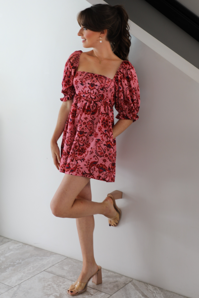 Your Guess Romper: Pink/Multi
