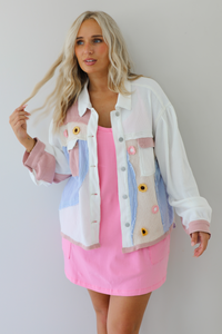 The Patchwork Shacket: Ivory/Multi