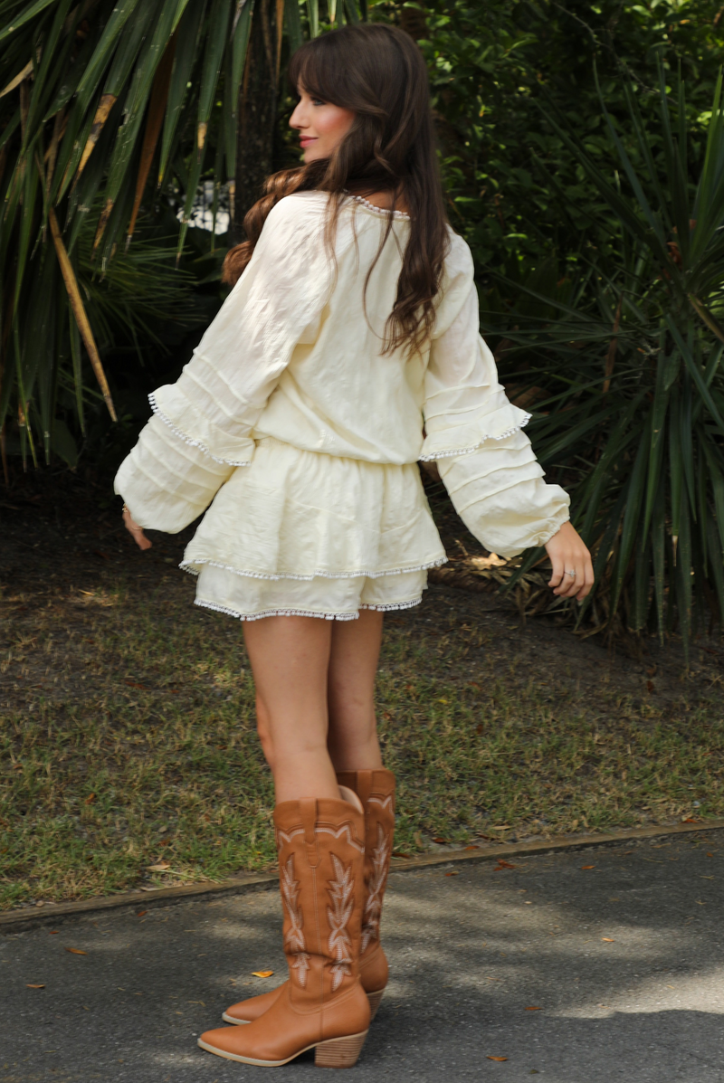 Just For You Romper: Ivory