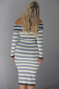 Dinner & Drinks Midi Dress: Multi/Striped