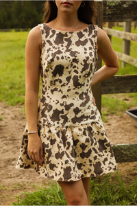 Look, Cows! Dress: Cream/Brown