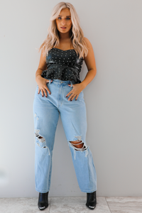 Moved In Top: Black/Rhinestone