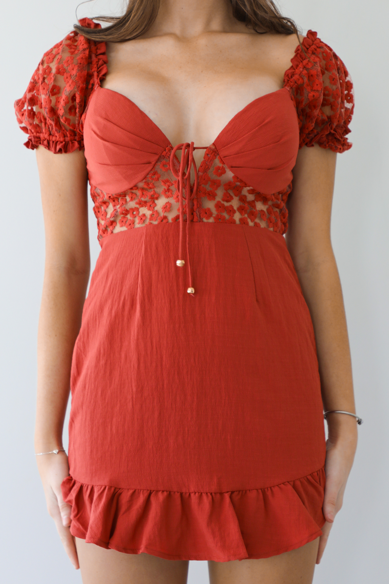 Along The Way Dress: Rust