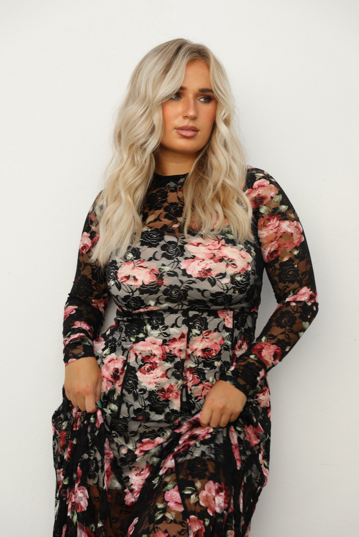 All For You Maxi Dress: Black/Multi