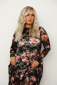 All For You Maxi Dress: Black/Multi