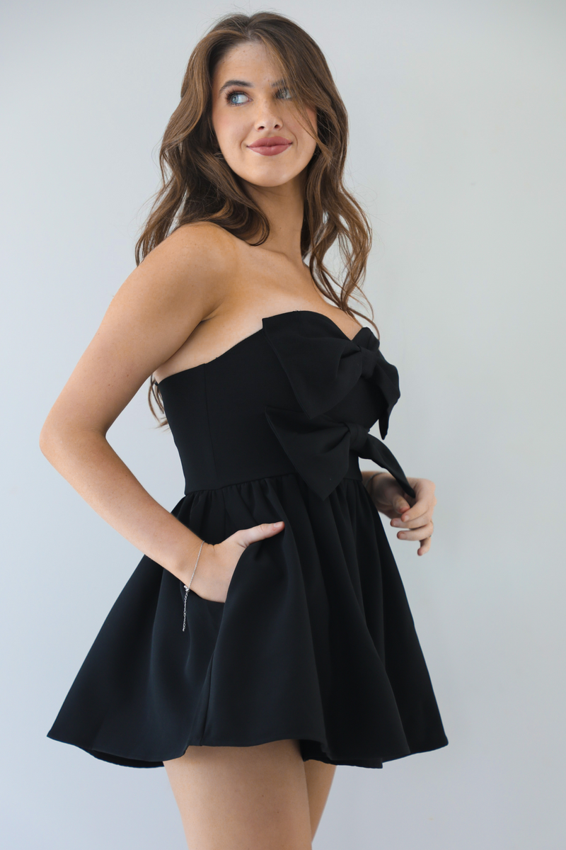 Party Central Romper: Black