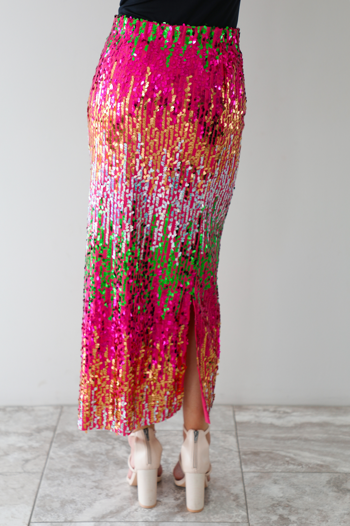 Colorful Vibes Skirt: Fuchsia/Multi