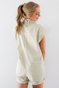 Say Anything Romper: Tan