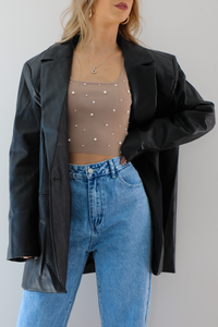 Oversized Boyfriend Blazer Jacket: Black