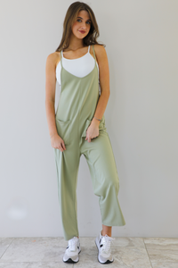 Playful Wishes Jumpsuit: Olive
