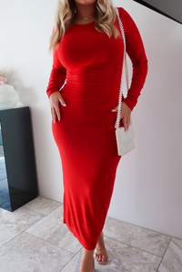 Dance The Night Away Maxi Dress: Red
