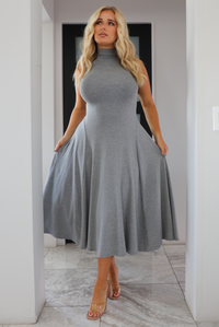 Everything You Do Midi Dress: Grey