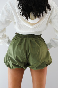 Bubble Hem Shorts: Green