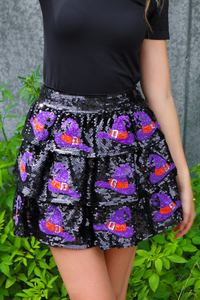 Witches Hats Skirt: Black/Multi