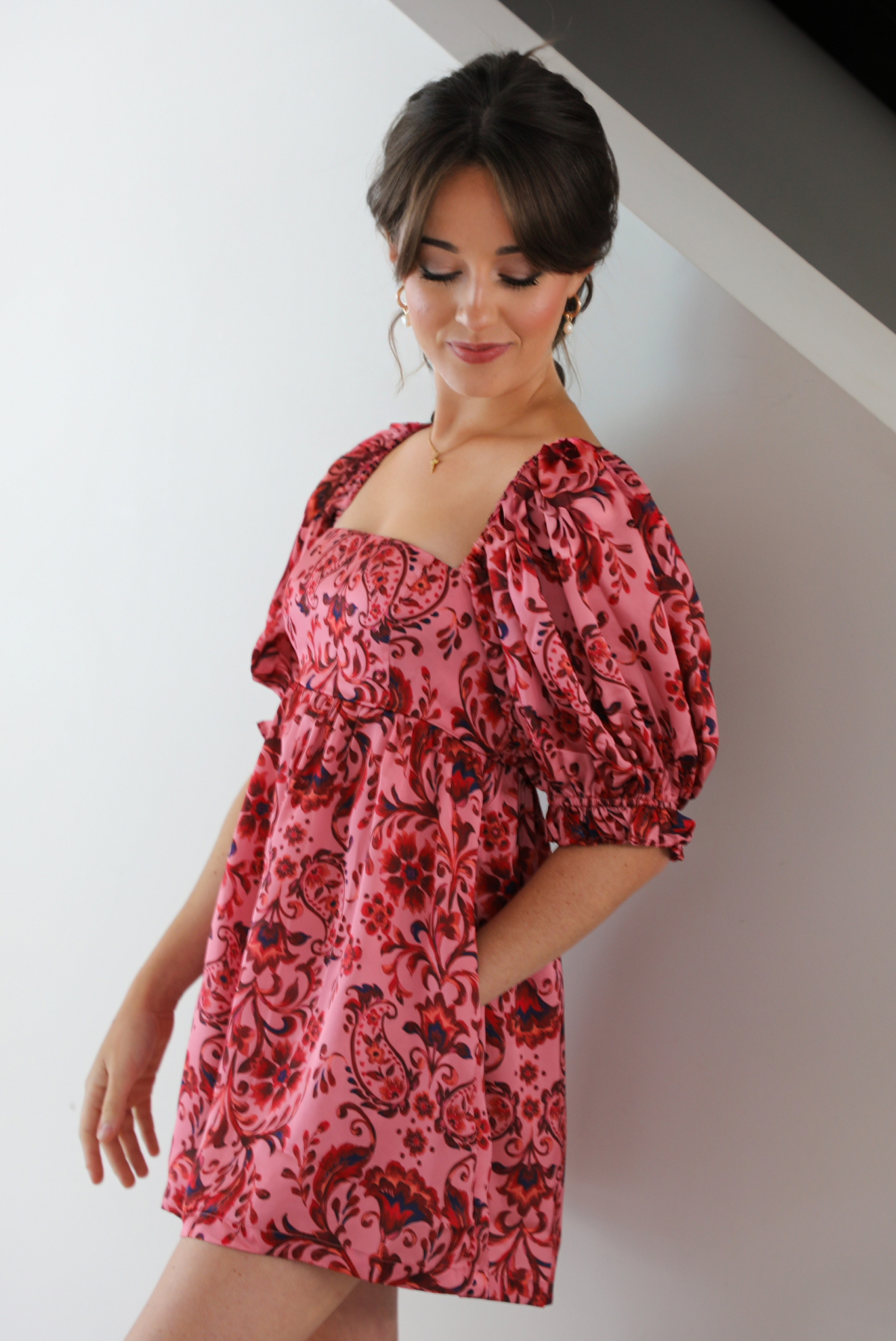 Your Guess Romper: Pink/Multi