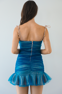 Thinking About Us Dress: Blue/Nude