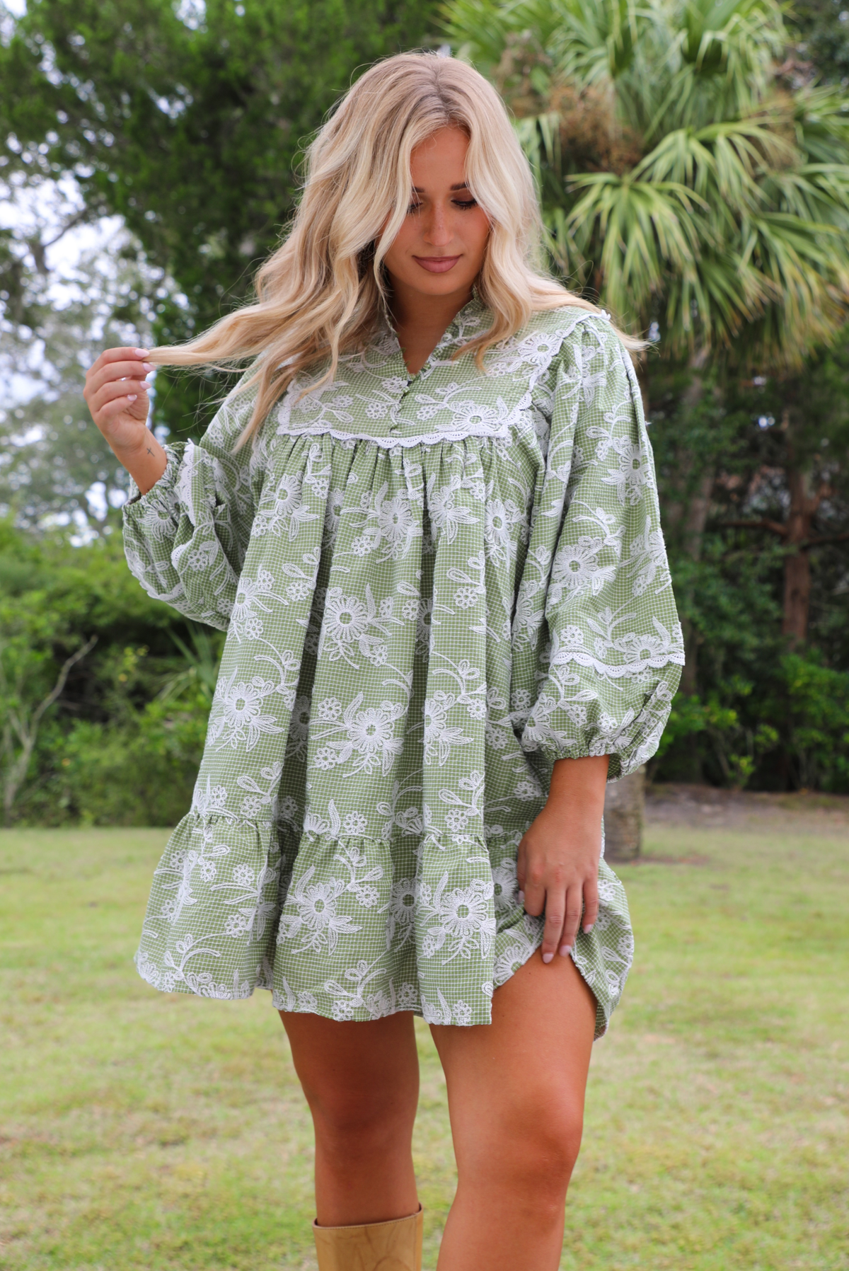 Only Way Dress: Matcha/Cream