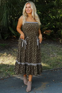 Play Your Part Maxi Dress: Brown/Multi
