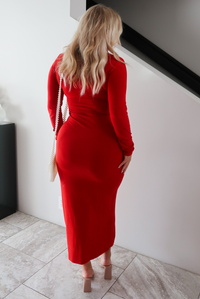 Dance The Night Away Maxi Dress: Red