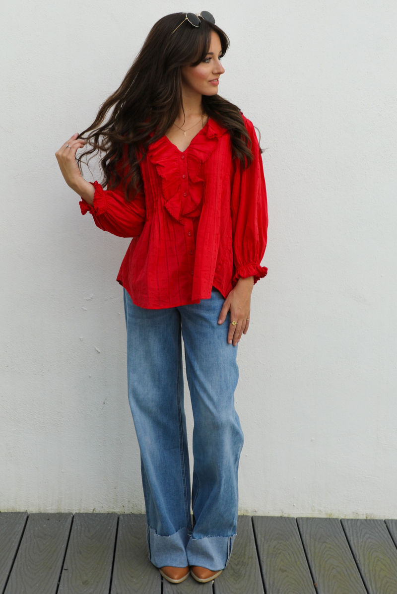 Anything & Everything Blouse: Red