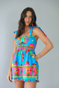 Down The Pier Romper: Blue/Multi
