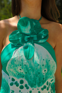 At The Pier Dress: Green/White