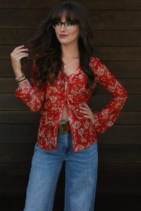 What Do You Think Mesh Top: Red/Multi