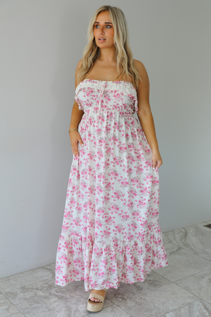 Style Made Simple Maxi Dress: Ivory/Multi