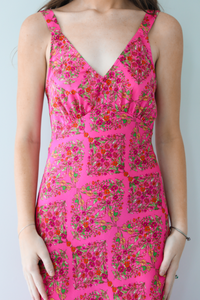 Stay There Maxi Dress: Magenta/Multi