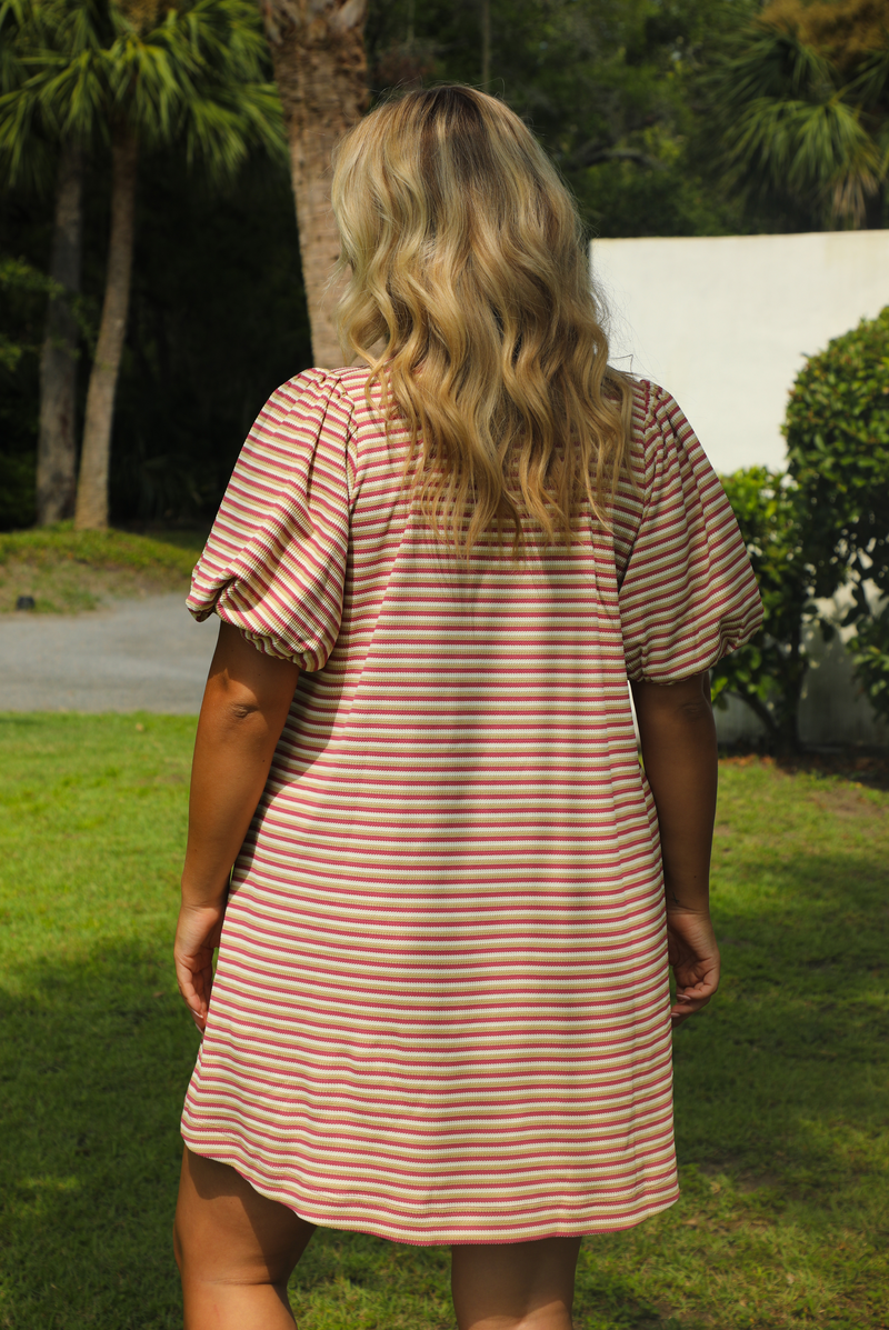 This July Dress: Pink/Multi Striped