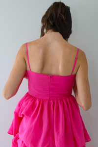 Snap Pictures Midi Dress: Fuchsia