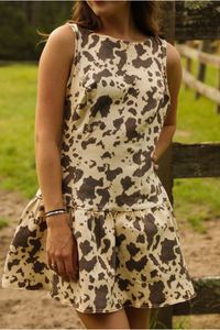 Look, Cows! Dress: Cream/Brown