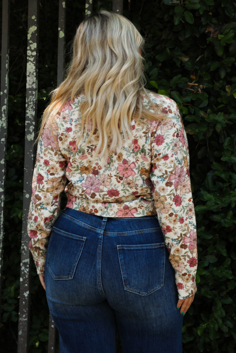Fall Florals Cardigan: Multi/Floral