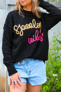 Let The Ghoul Times Roll Sweater: Black/Multi