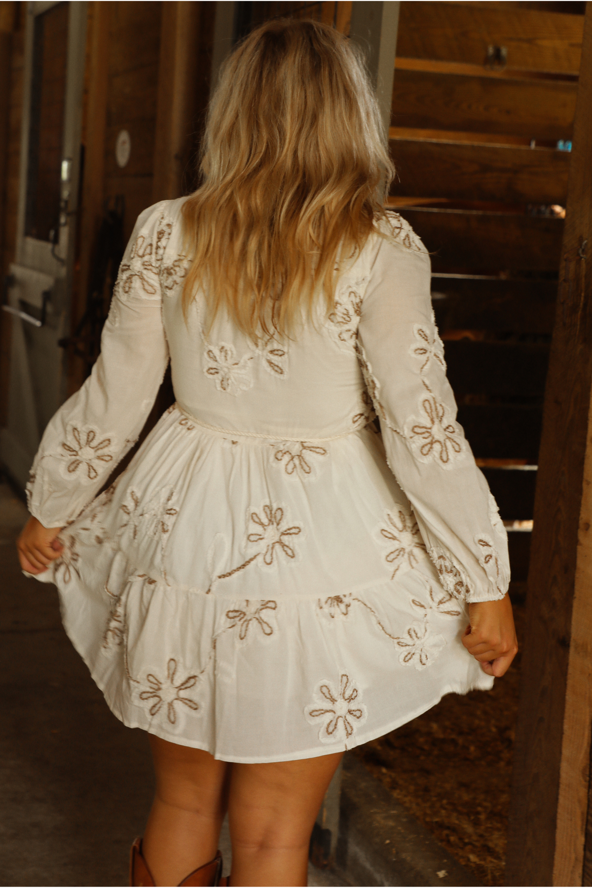 In The Stables Dress: Cream/Brown