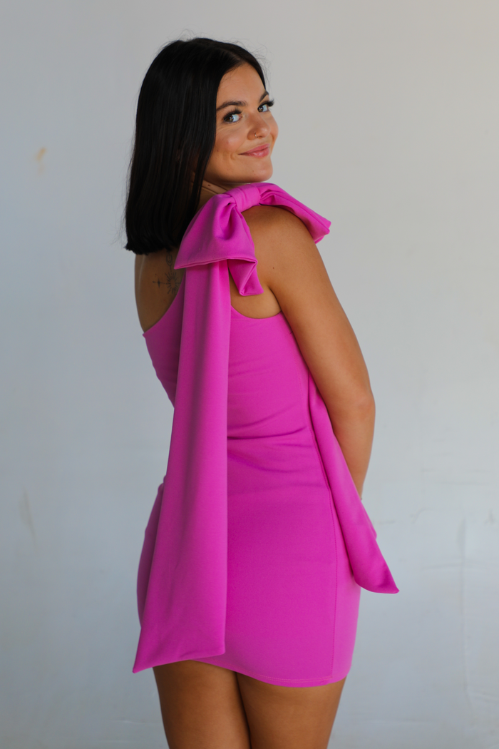 Add A Bow Dress: Fuchsia