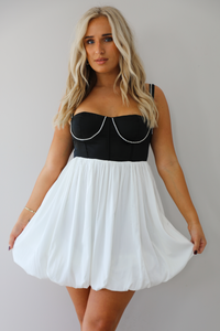 Want To Party Mini Dress: Black/White