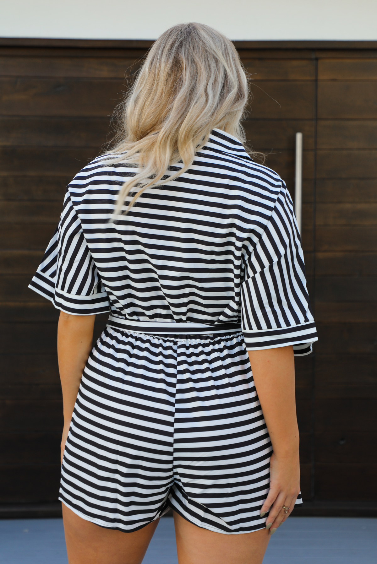 Midtown Romper: Black/White