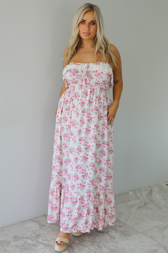 Style Made Simple Maxi Dress: Ivory/Multi