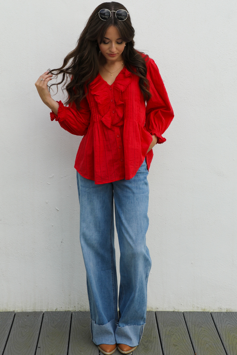 Anything & Everything Blouse: Red
